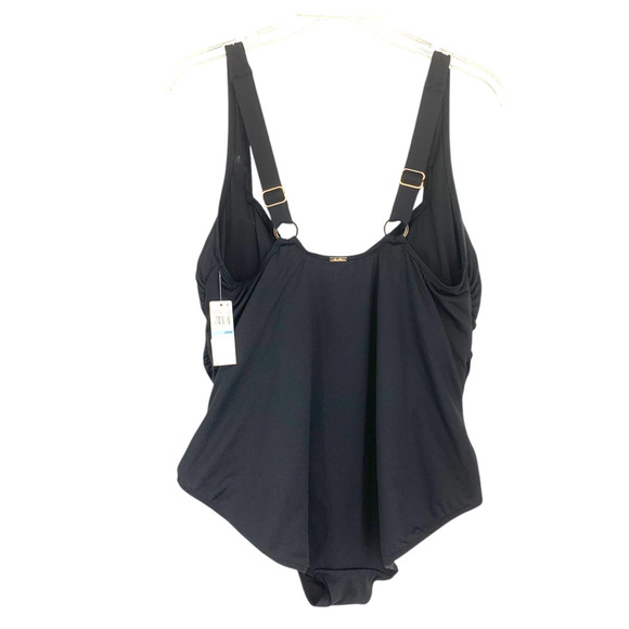 NWT Anne Cole Plus Sz 20W Black Square Neck One Piece Swim Bathing Suit NEW - Picture 5 of 8